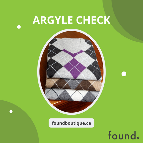 Argyl check pattern graphic created by Found Boutique