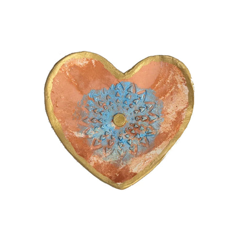 [Lidz Art Studio] Peach Heart Dried Clay Accent Dish