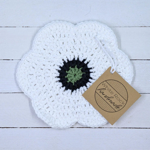 [White Rock Handmade] White Poppy Crochet Cloth