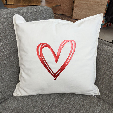 [Ravens Edge Design] Red Foil Heart Pillow | Found Boutique
