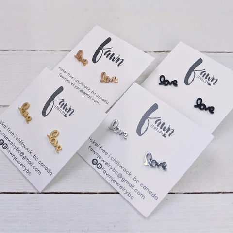 [Fawn Jewelry] Love Stainless Steel Earrings | Found Boutique