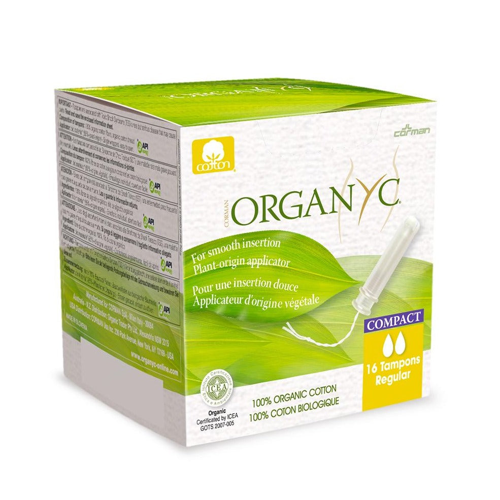 Organyc Tampons, Organic Cotton Compact, Regular - 16 Count Pharmacy & Wellness Shop