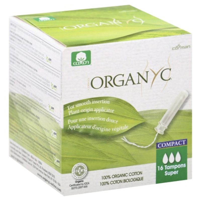 Organyc Tampons, Organic Cotton Super 16 Count – Solace Pharmacy & Wellness