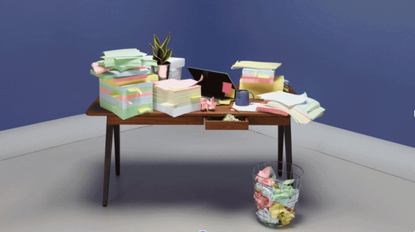 a cluttered desk