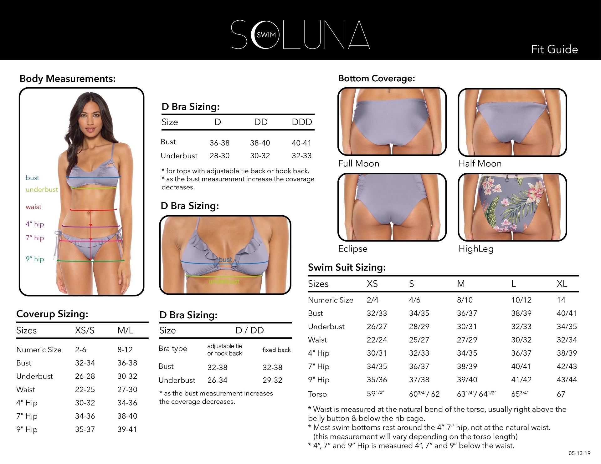 Lingerie and Swimwear Measuring Guide