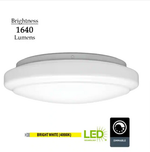 Commercial Electric 16" LED Light Fixture Round Flush Mount White 22-Watt Hampton Bay 1000 236 729