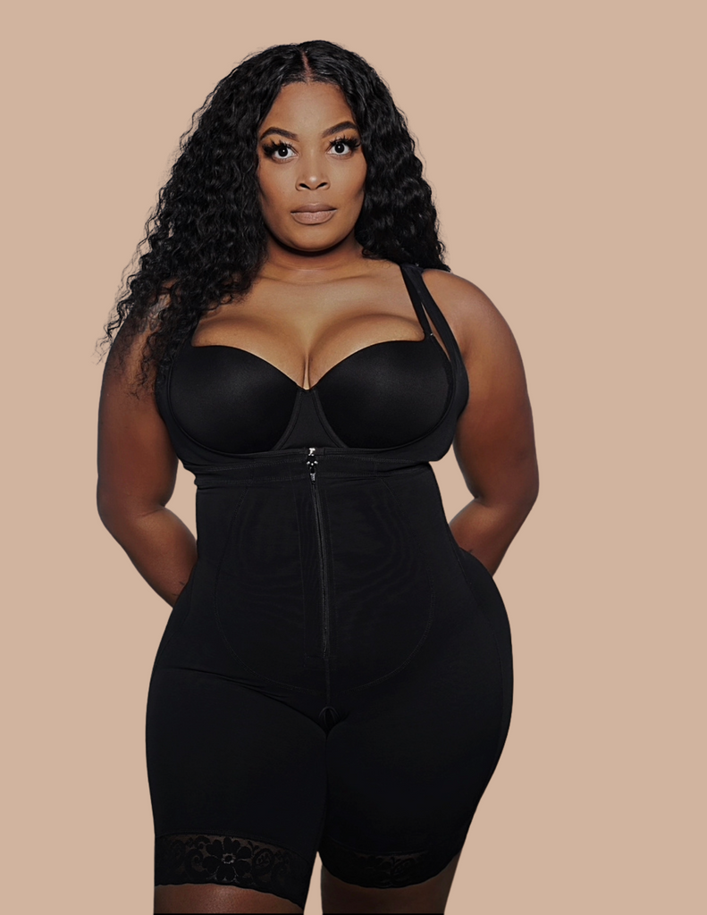 Plus Black Shapewear Waist Trainer Shorts