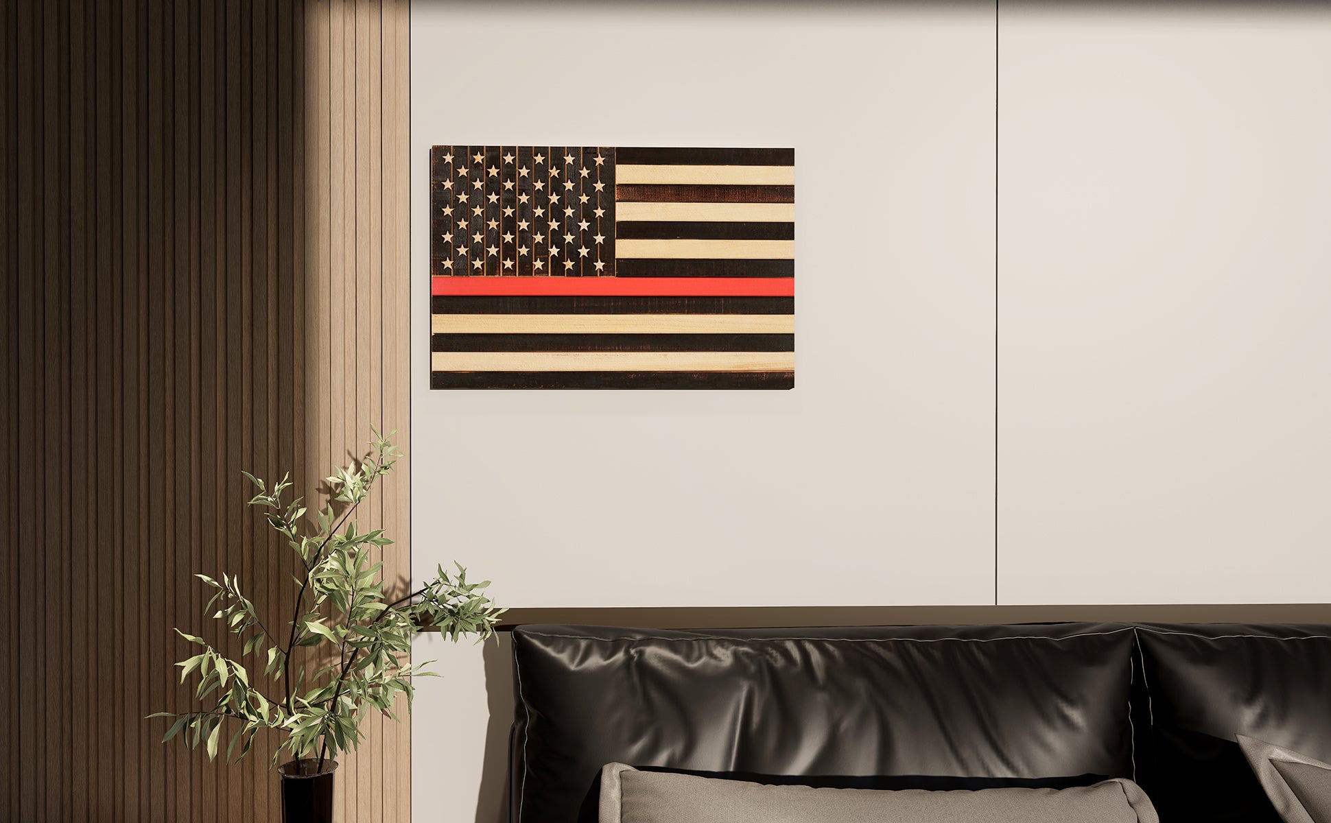 consdan wood flag thin red line