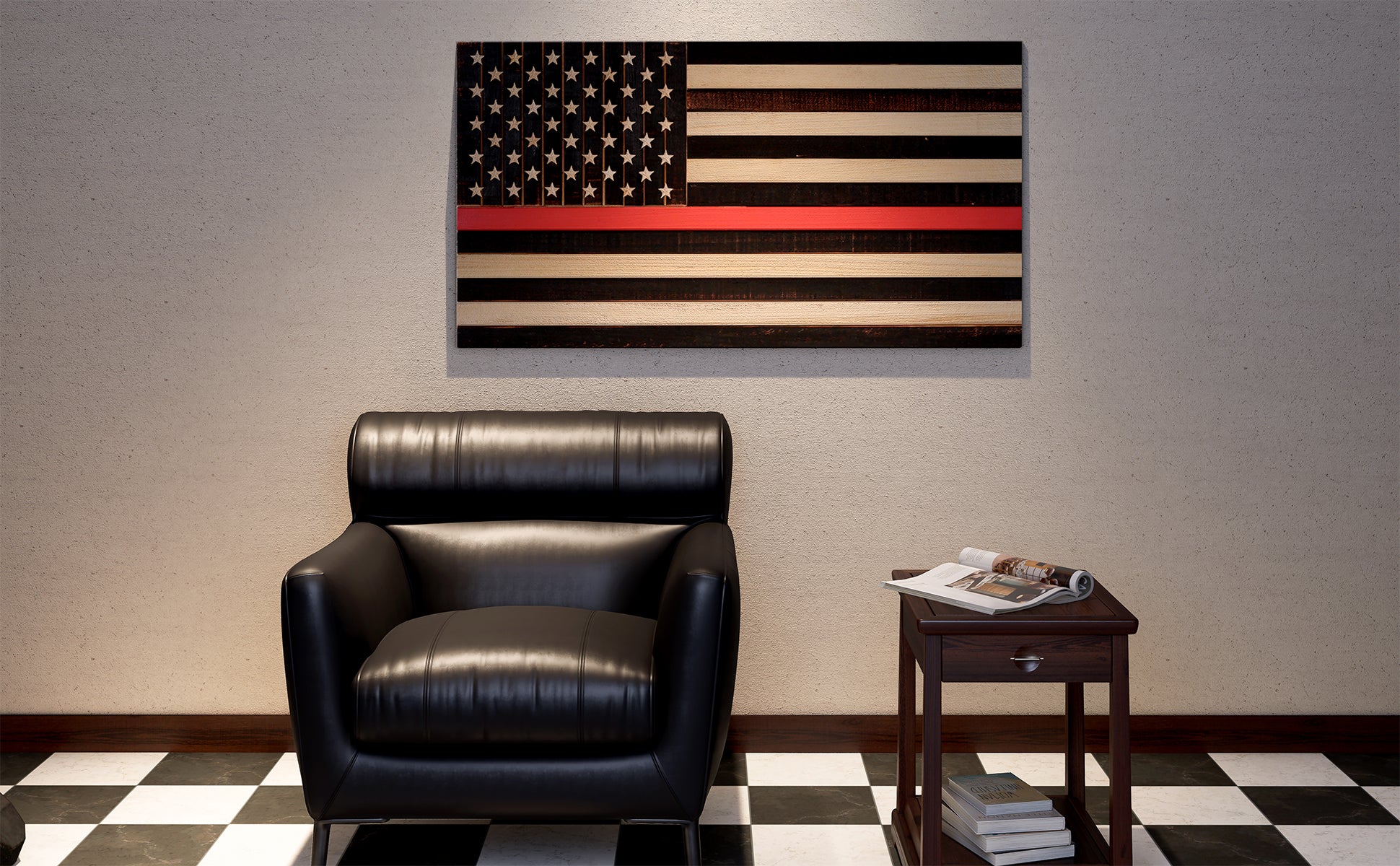 consdan wood flag thin red line