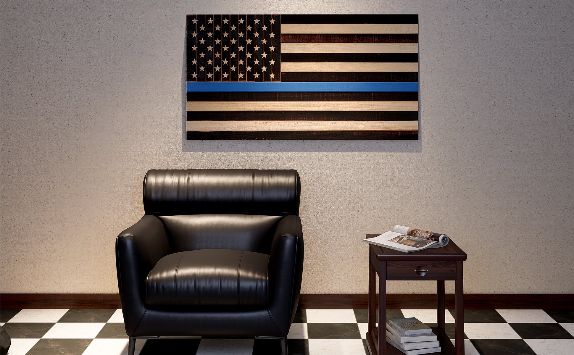 consdan wood flag thin blue line