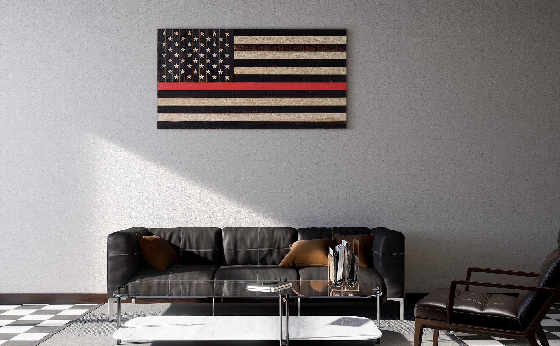 consdan wood flag thin red line