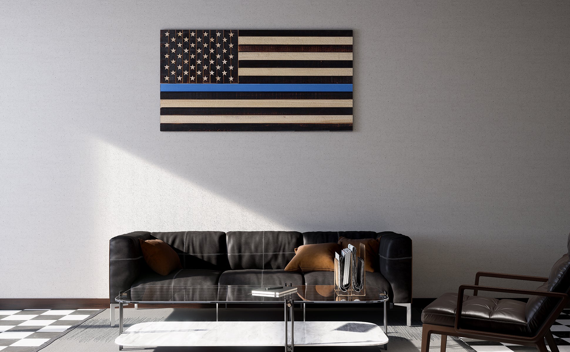 consdan wood flag thin blue line