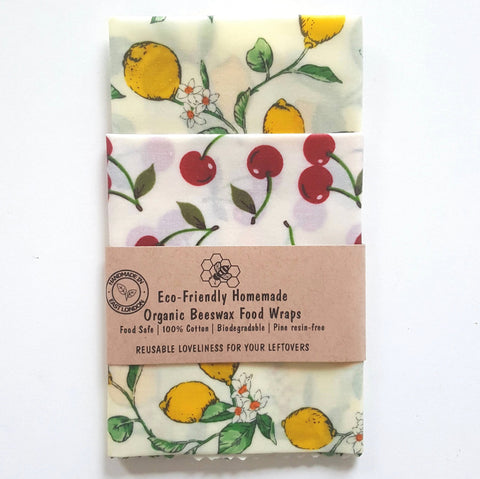 set of 3 large beeswax food wraps