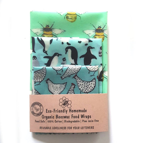 set of 3 beeswax wraps S, M,L