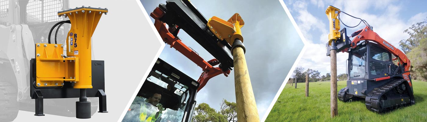 Himac Post Driver Attachment for Fence Construction
