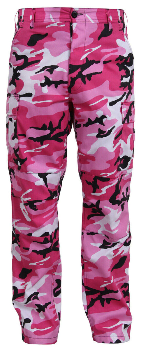 Kids Military Style BDU Pants Pink Camo Camouflage Trouser Boys Girls ...