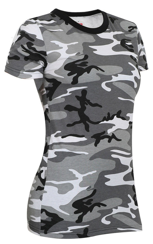 Rothco Womens Long Length Camo T-Shirt - Woodland Camo XL