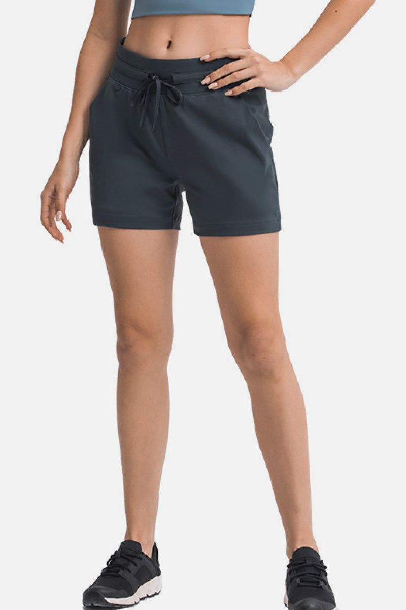 Waist Tie Active Shorts - Fashion For Her