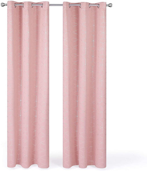 pink living room curtains