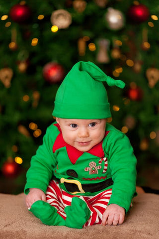 Baby boy wearing a christmas outfit