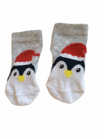 Festive Penguin Baby Christmas Socks - Unisex Baby