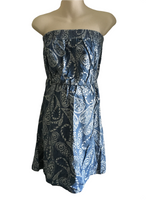 Next Blue Denim Sleeveless Boob Tube Tunic Dress - Size Maternity UK 12