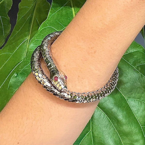 Buy Snake Cuff Bracelet in Solid Sterling Silver 925, Silver Snake Bracelet.  Online in India - Etsy