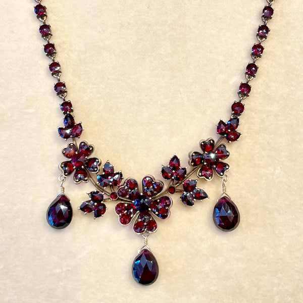 Bohemian Garnet Cluster Bead Necklace 36 Vintage – The Jewelry Lady's Store