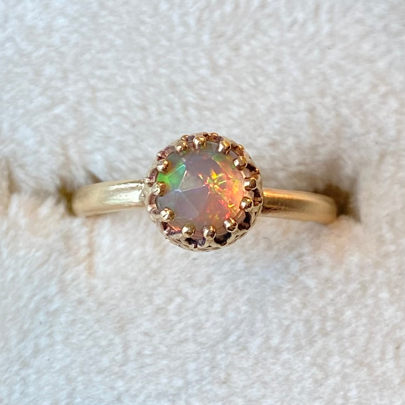 14k Opal Crown Ring