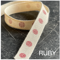 ruby red personalised ribbon printed in the UK