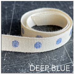 Blue personalised cotton ribbon