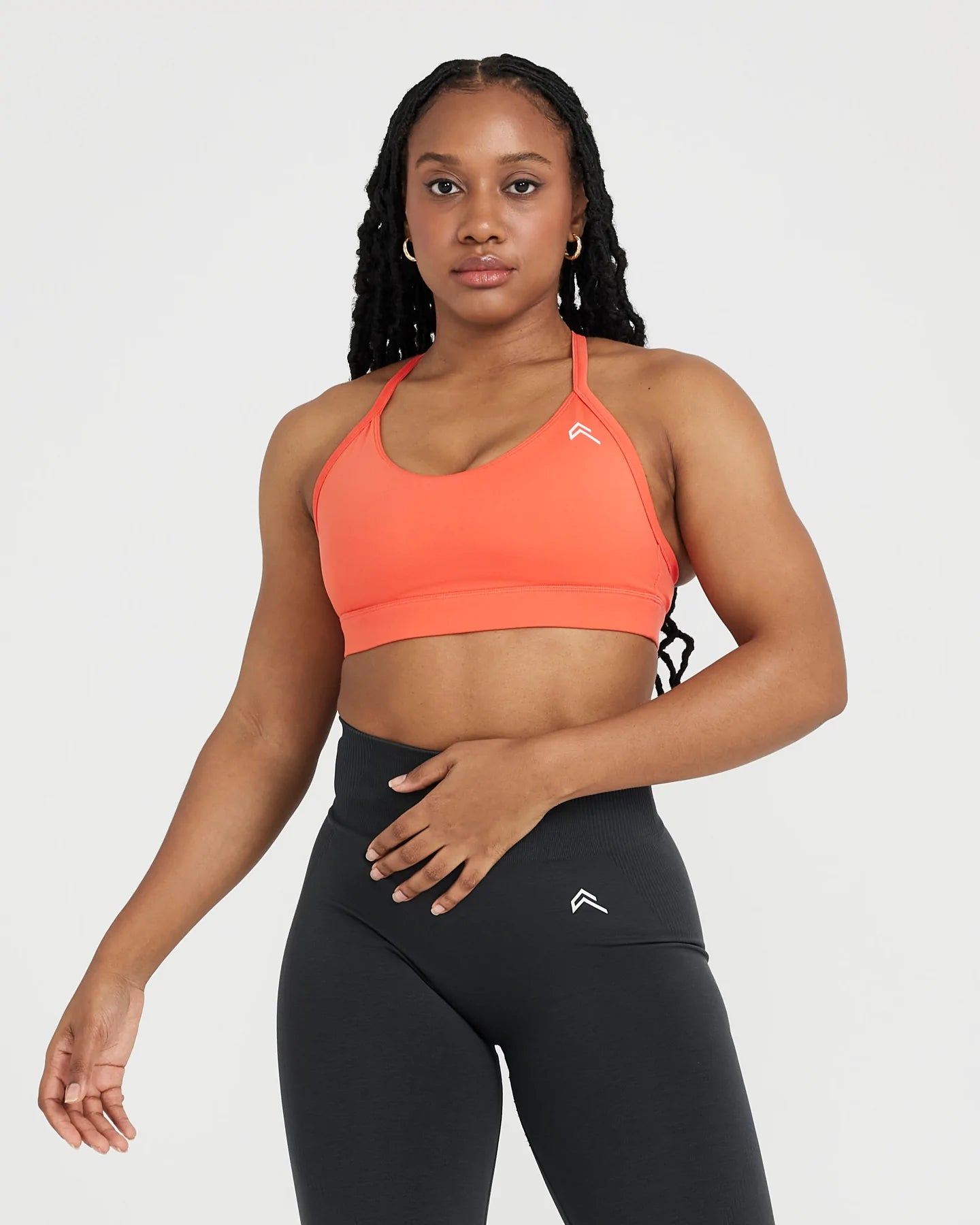 Women Sports Bra And Yoga Shorts Set - Neon Orange