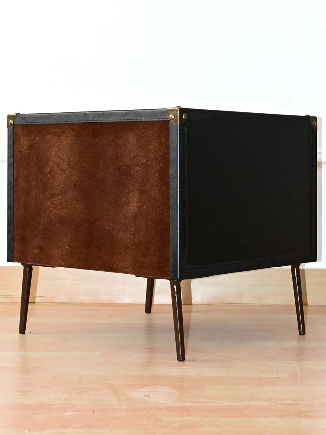 BALTIMORE - TWO DRAWER LEATHER SIDE TABLE - ART AVENUE