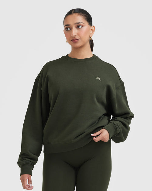 Basic Oversized Crew Neck Sweatshirt