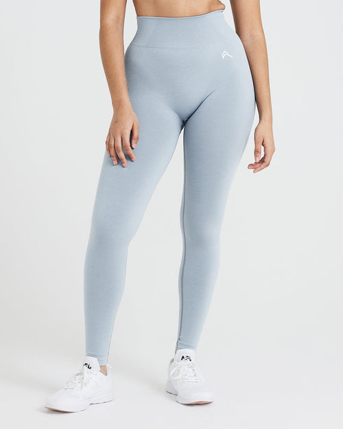 SET Gymshark Amplify Seamless Leggings Black Marl/Deep Teal Small