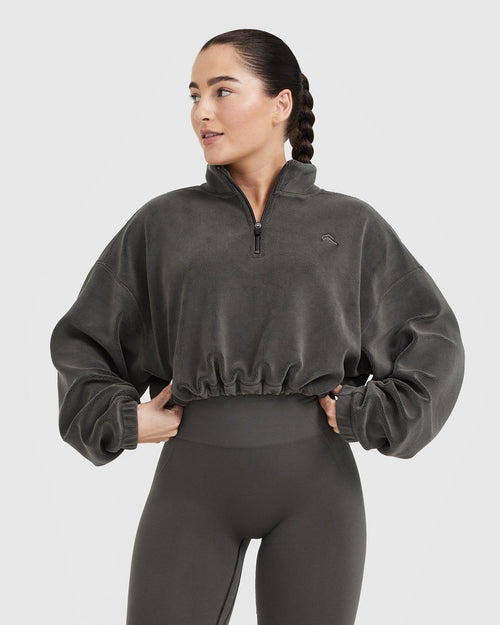 Plus Oversized Varisty Half Zip Sweatshirt And Legging