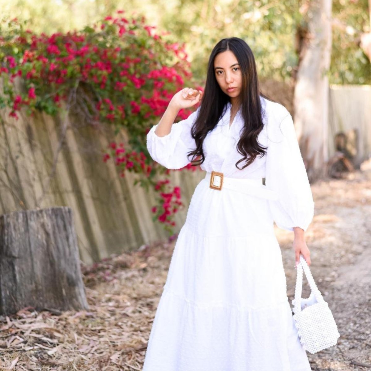 womens wide white belt