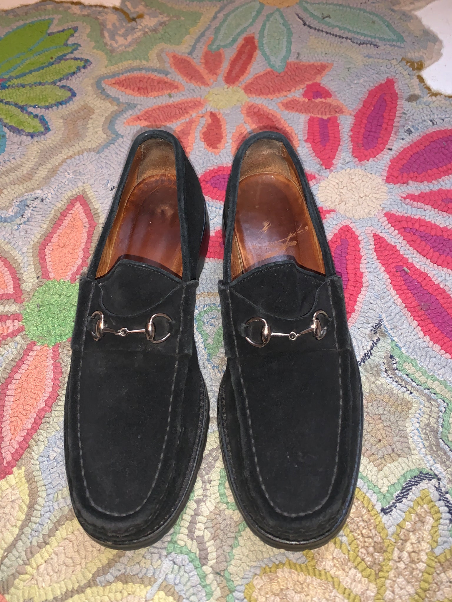 black suede gucci loafers