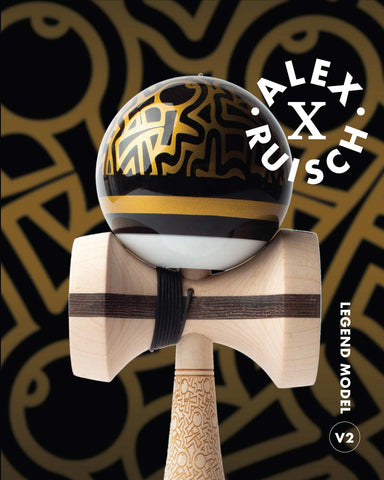 Kendama Sweets Alex Ruisch LEGEND MOD V2 BLACK/GOLD - BOOST Bilboquet Kendama France Sweet Freestyle Pro Riding Zone