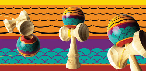 Kendama Sweets SUMO Lady Amherst XL SIZE Big kendamas grand france bilboquet freestyle tricks red neck red necked tanager bird oiseau GOLDEN pheasant peckou design faisant bambou bamboo