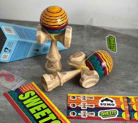 Kendama Sweets SUMO Lady Amherst XL SIZE Big kendamas grand france bilboquet freestyle tricks red neck red necked tanager bird oiseau GOLDEN pheasant peckou design faisant bambou bamboo