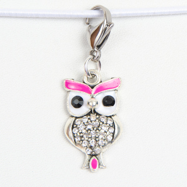 Owl with Rhinestones Charms