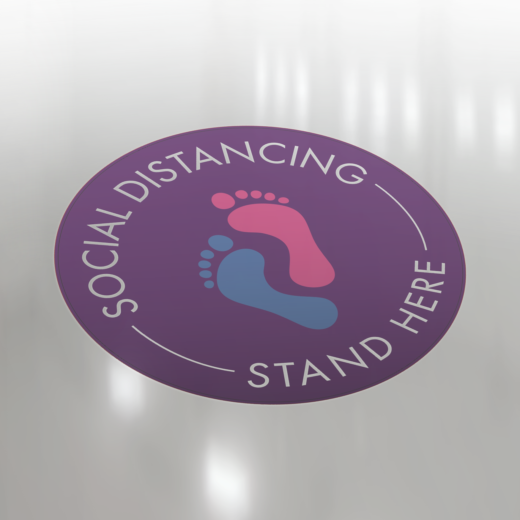 Download Social Distancing Stand Here Footprints Floor Sticker