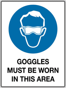 Mandatory Sign 'Eye Protection Must Be Worn In This Area'