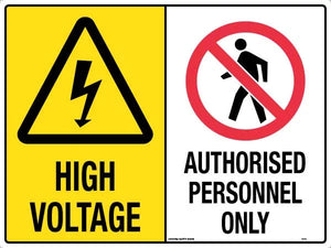 Caution Sign 'Multi Sign, High Voltage/Authorised Personnel Only'