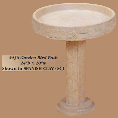 Giannini Garden Garden Bird Bath Outdoor Cast Stone 436