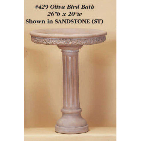 Giannini Garden Olivia Bird Bath Outdoor Cast Stone 429