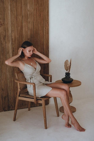 The Fawn Linen Wrap Dress