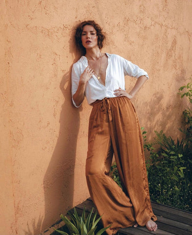  Satin Wide Leg Pant