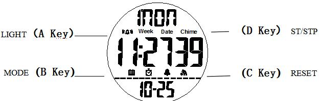 SKMEI 1251 digital watch dial